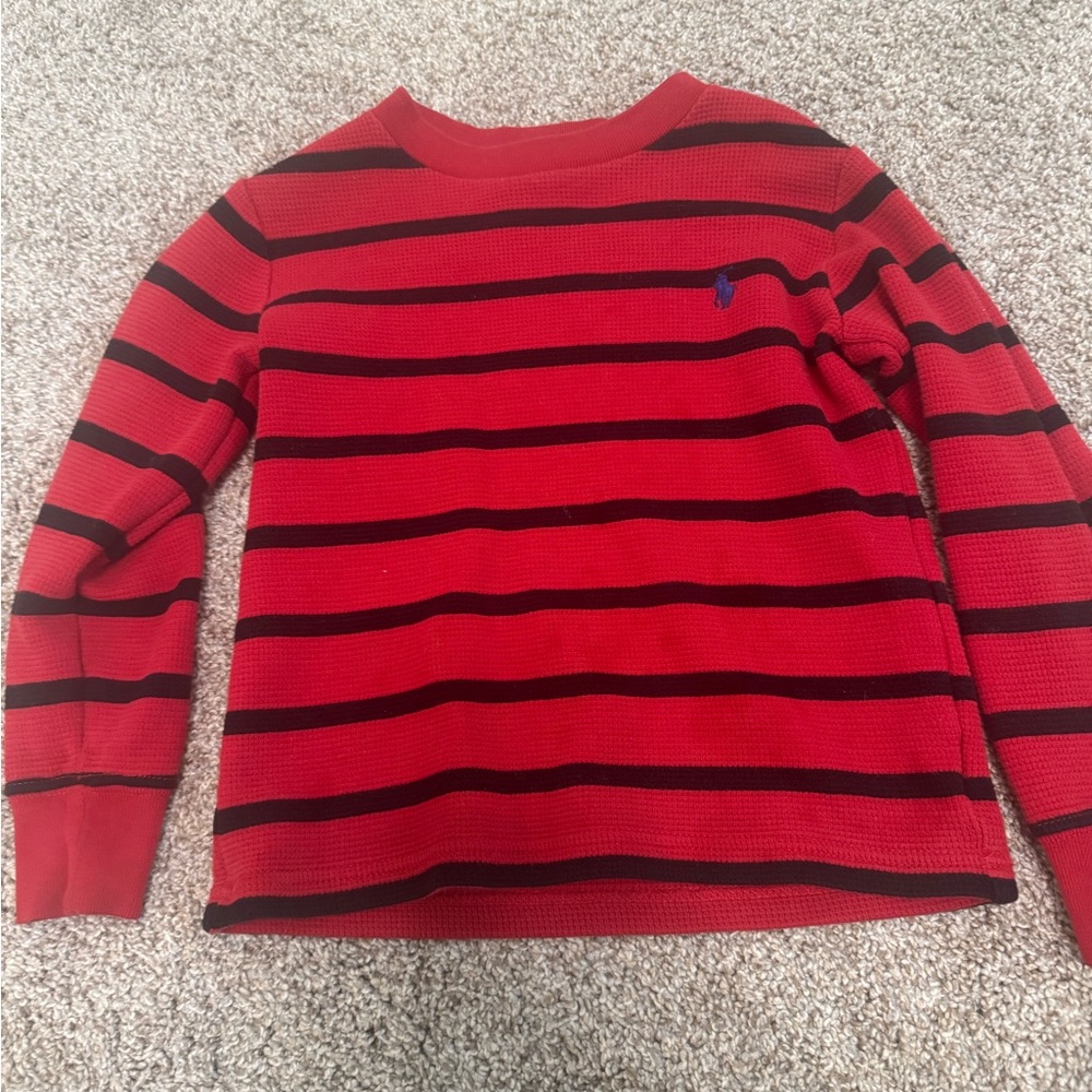 Polo Ralph Lauren Red and Black Crewneck Long Sleeve